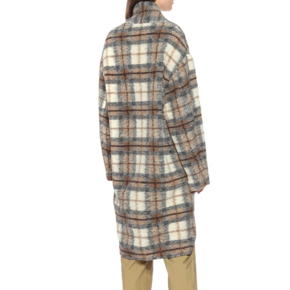Isabel Marant Beige Plaid Wool Blend Pea Coat - Picture 4 of 5